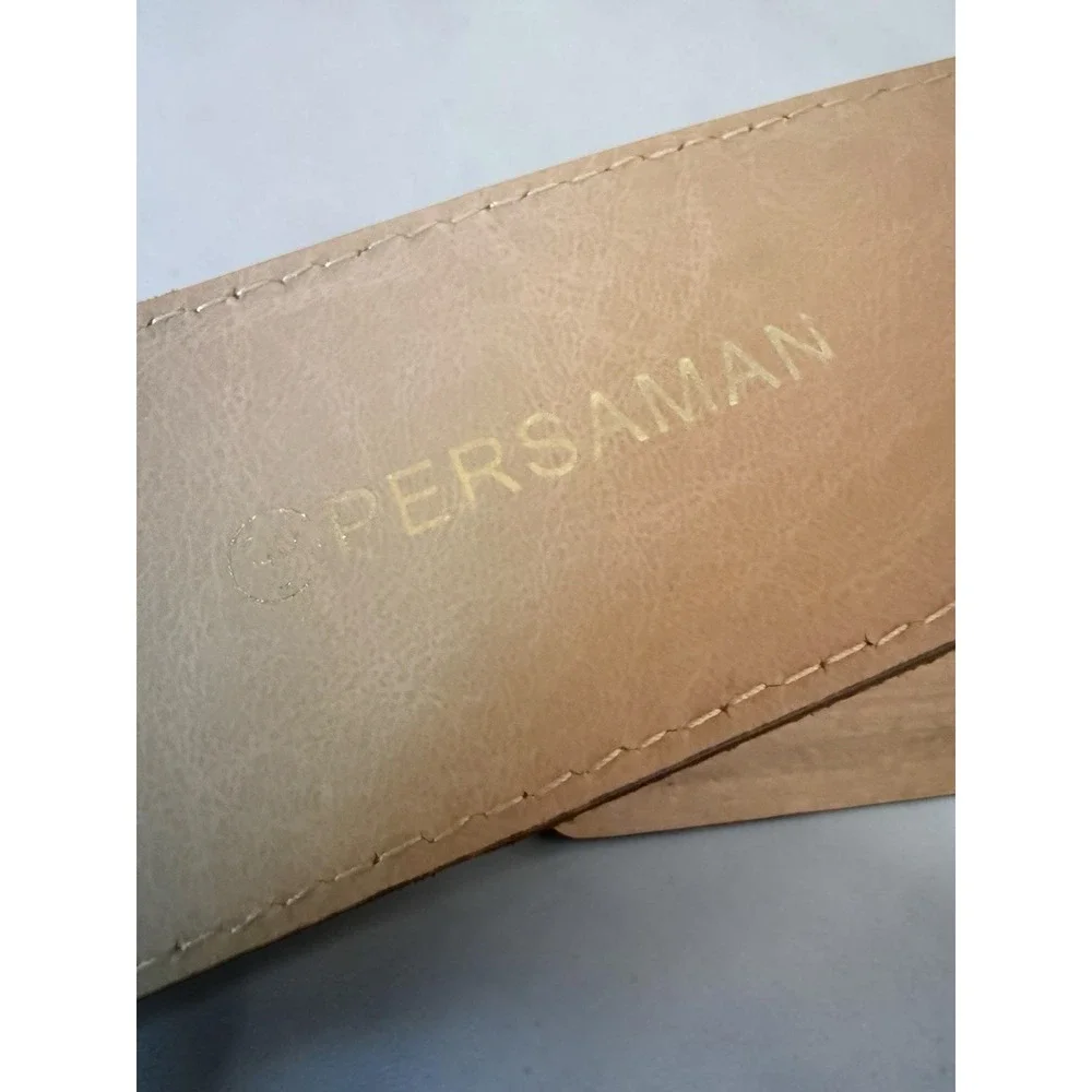 Persaman Isabella Brown Suede Leather Belt Large Buckle Size 95 Large‎ NWOT